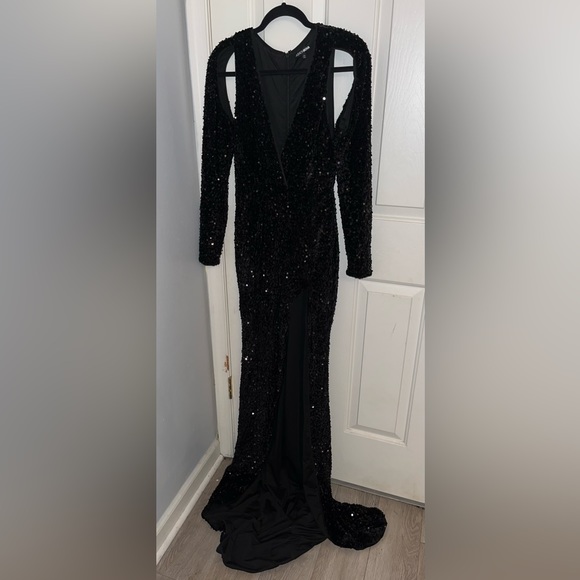 Black sexy sequin evening dress - Picture 3 of 6